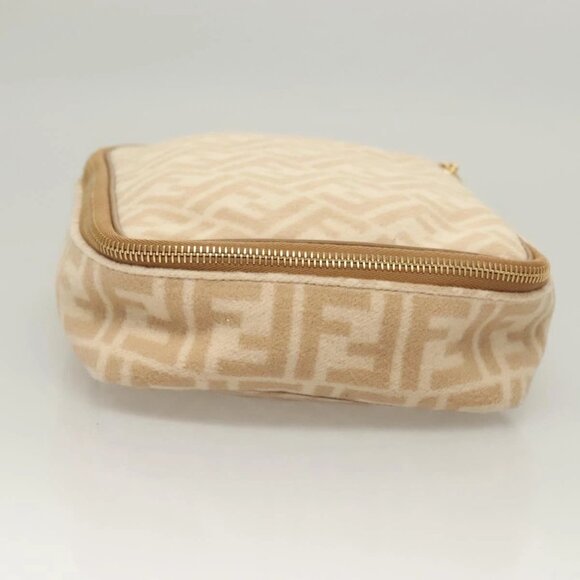 Authentic FENDI Zucca Canvas Vanity Pouch Beige Gold bst551-112825 - Picture 4 of 16